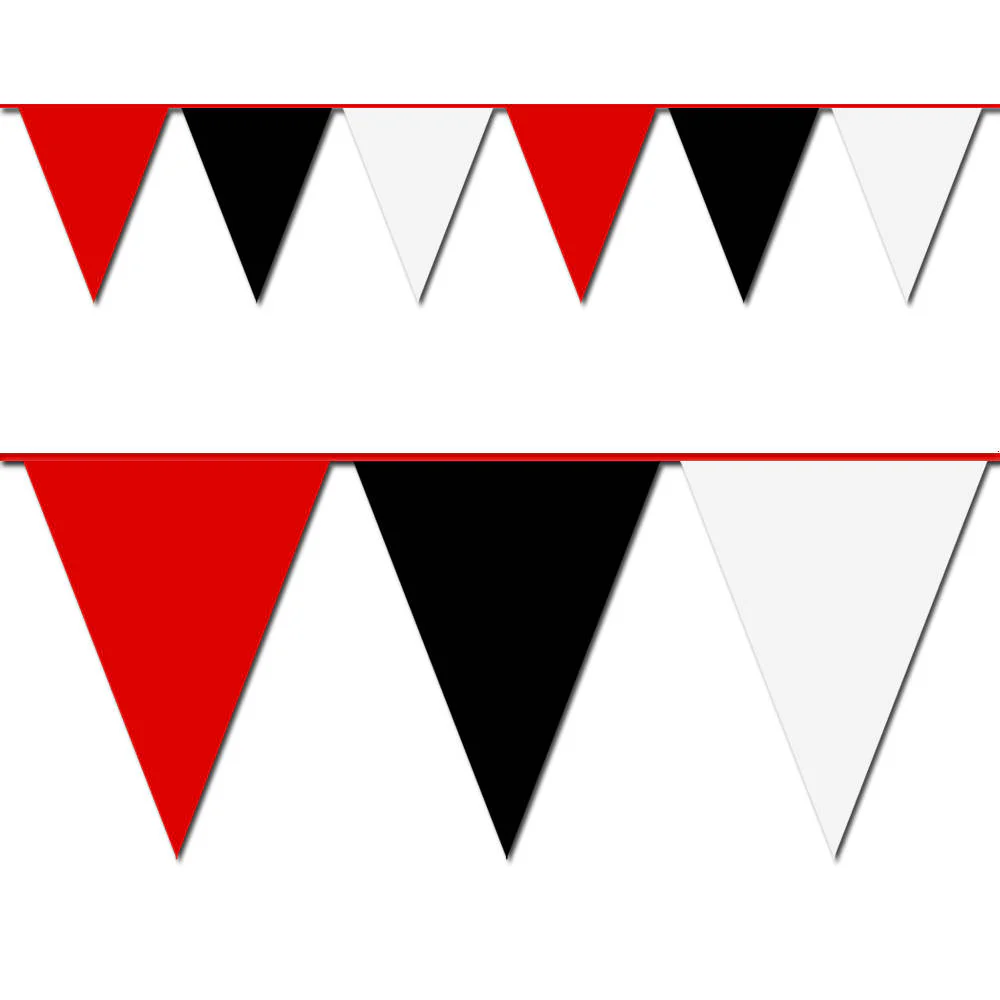 100' Red, Black & White Pennant Flag - Image 2
