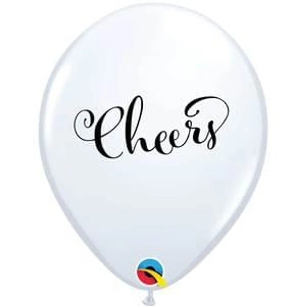 11" Cheers White Latex Balloons (50ct)