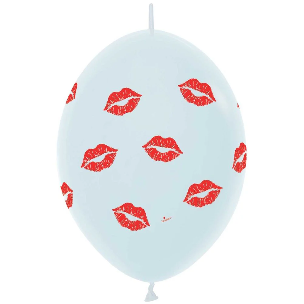 12" Kisses Link-O-Loon Latex Balloons (50ct)
