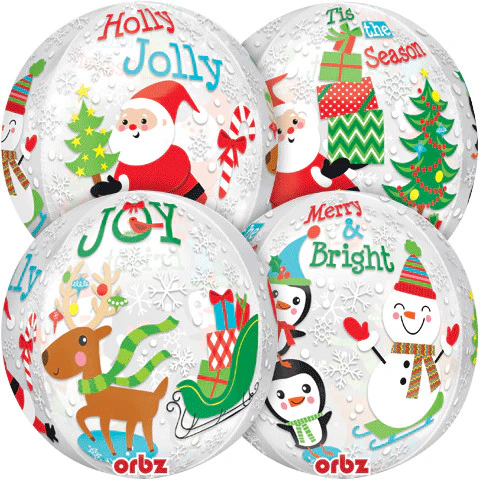 15" CHRISTMAS SCENE CLEAR ORBZ