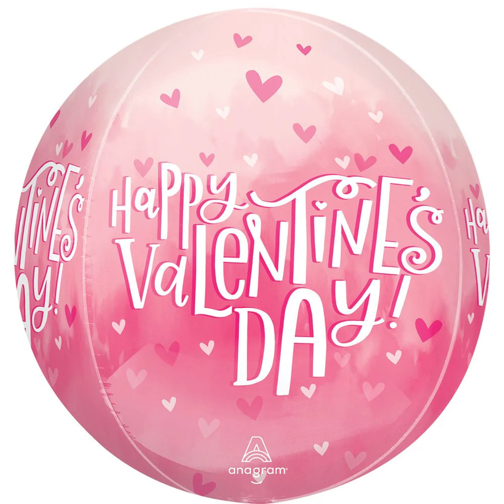15" Valentine Pearl Shine Orbz Foil Balloon (1ct)