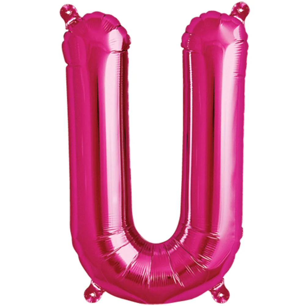 16" U Magenta Foil Balloon
