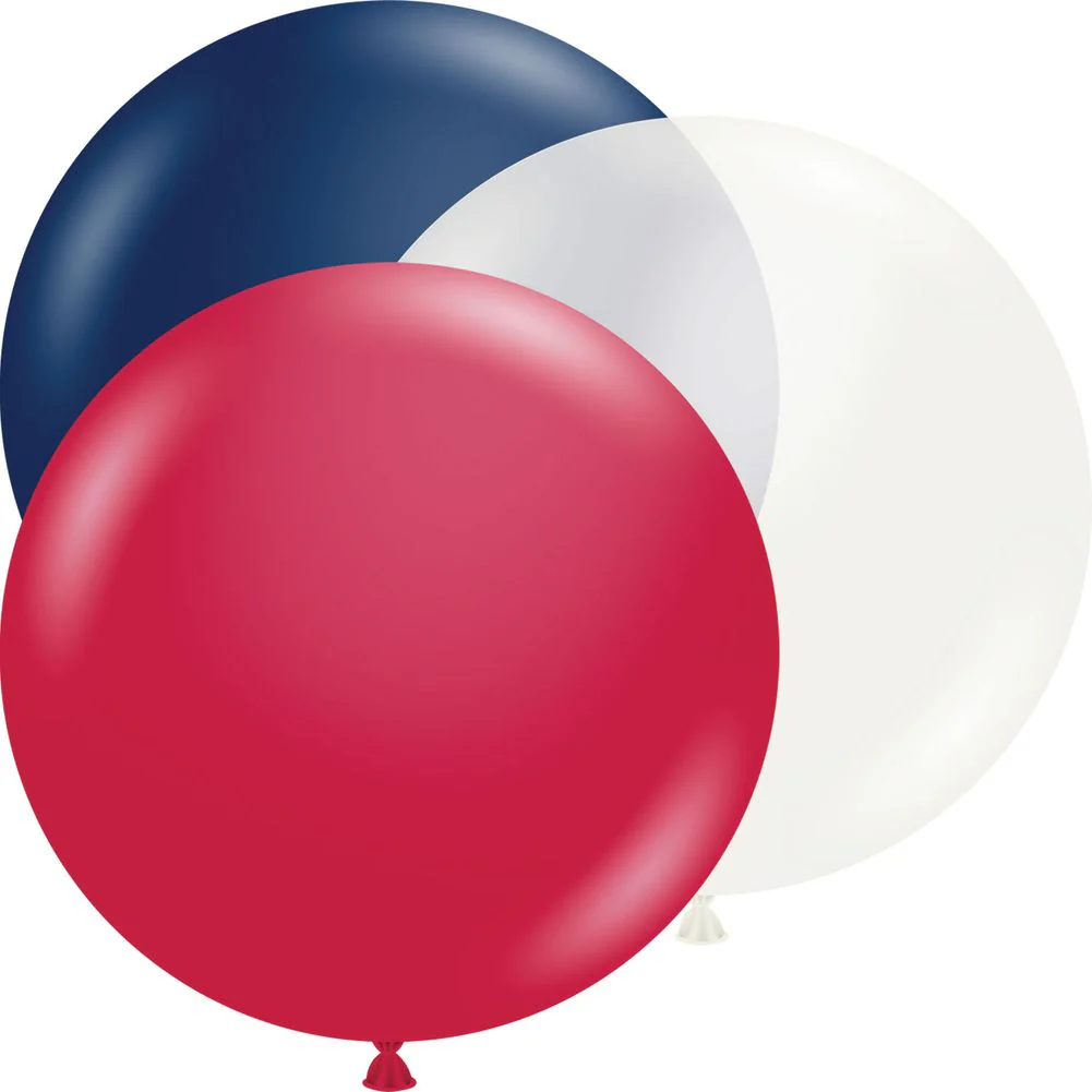 Tuftex 17" Red White Blue Metallic Asst Latex Balloons (50ct)