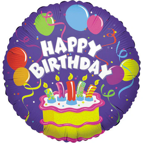 18" Birthday Cake Silver Lining