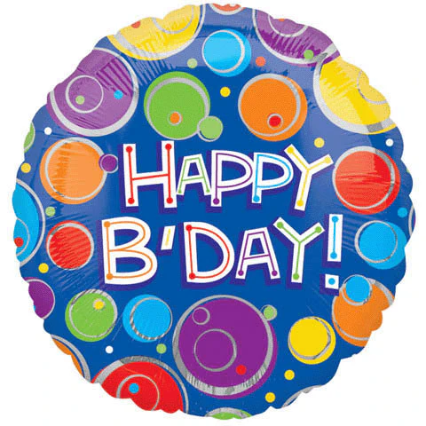 18" Birthday Circles & Dots Vlp