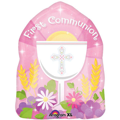 18" Blessed 1st Communion Pink Junior Shape