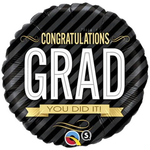 18" CONGRATULATIONS GRAD STRIPES