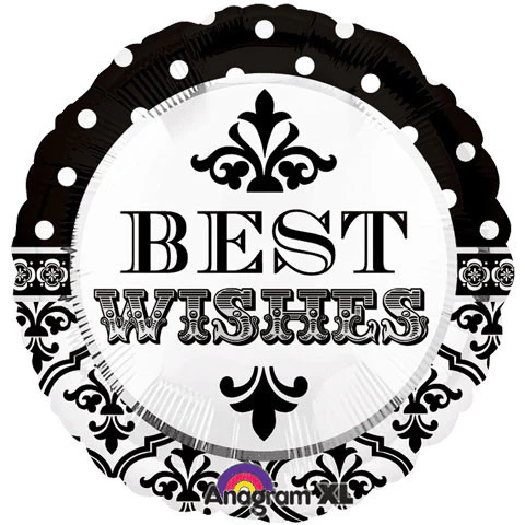 18" Damask & Dots Best Wishes