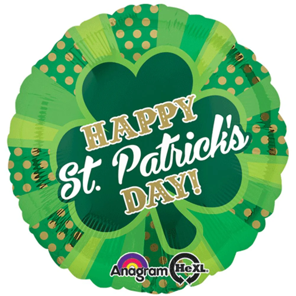 18" Dotty St. Patrick's Day Foil Balloon (1ct)