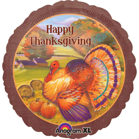 18" Festive Thanksgiving Foil Balloon