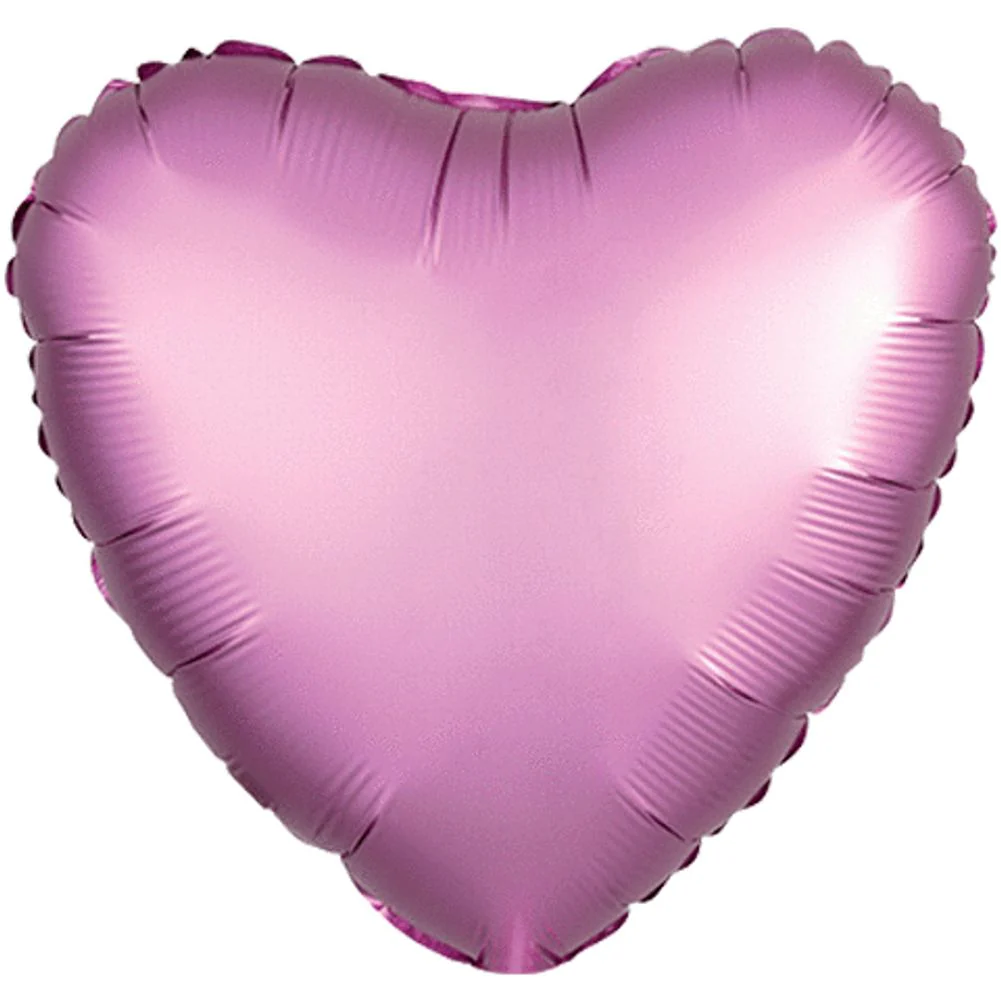18" FLAMINGO HEART SATIN LUXE HX