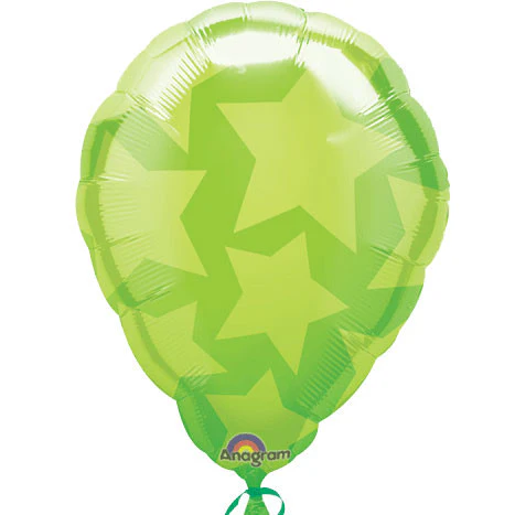 18" Green Stars Perfect Balloon