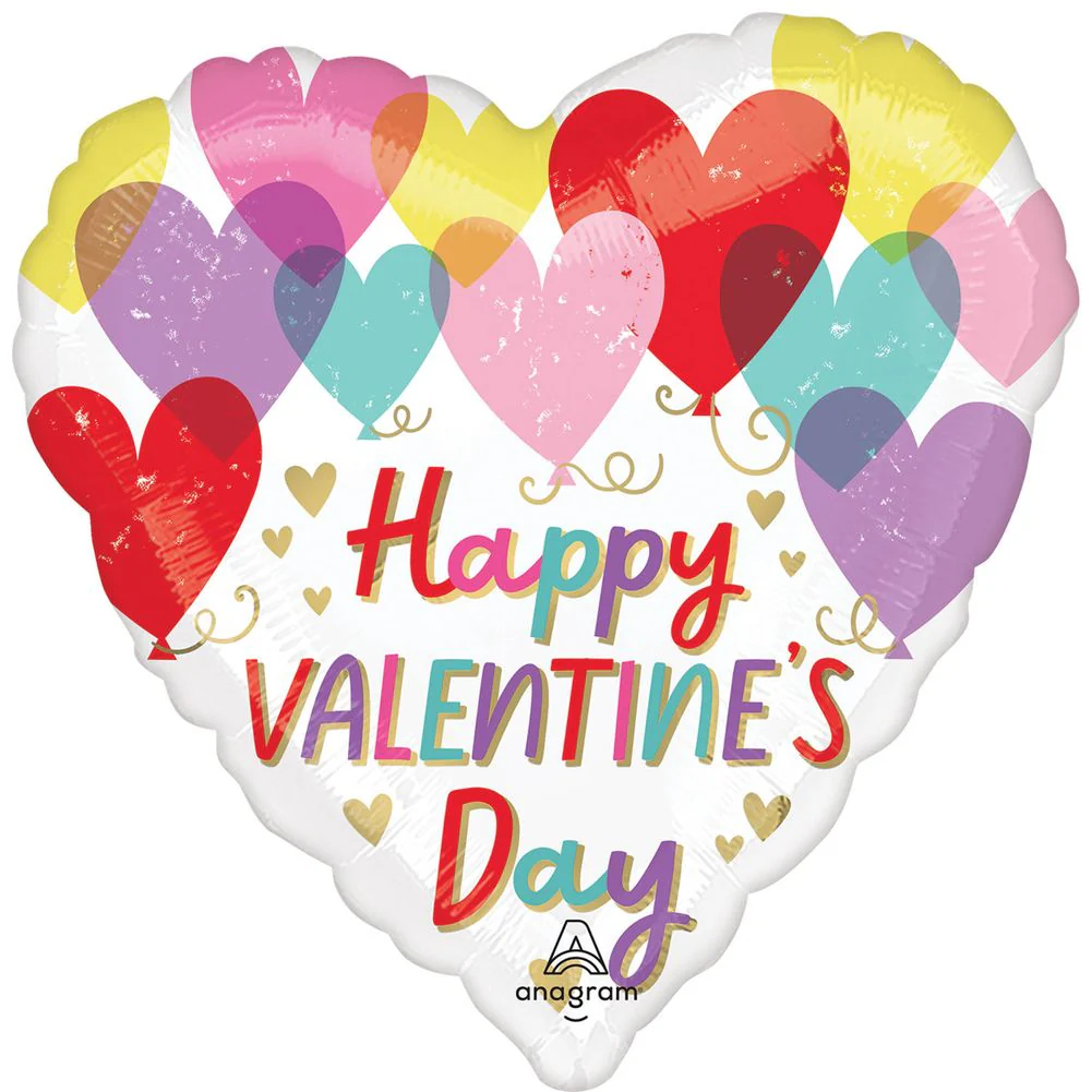 18" Hearts On Hearts Valentine Foil Balloon (1ct)