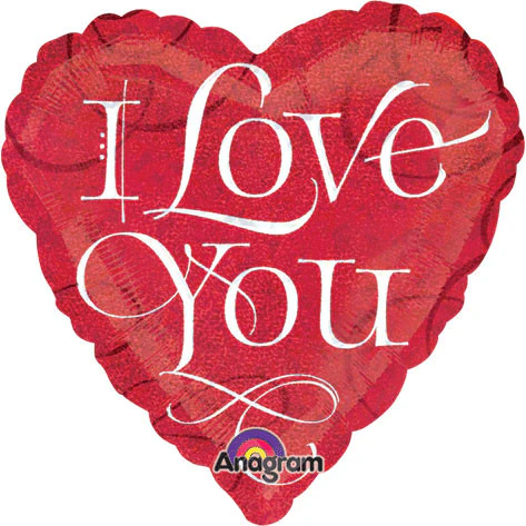 18" I Love You Calligraphy Holographic