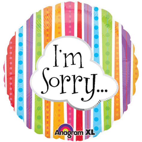 18" I'm Sorry Colorful Lines