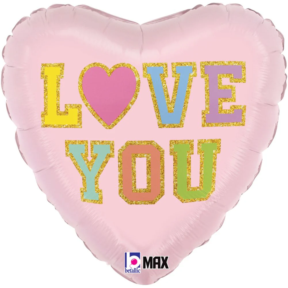 18" Love Patch Heart Max Float Heart Foil Balloon (1ct)
