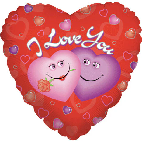18" Love Smiley Hearts Foil Balloon