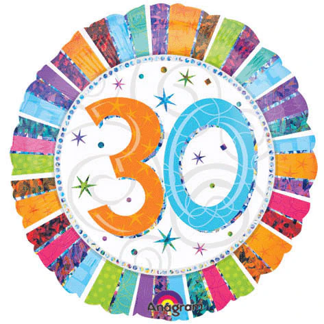 18" Radiant Birthday 30 Prismatic