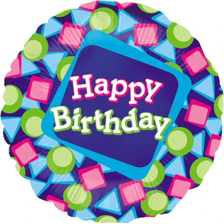 18" Rounded Squares Birthday
