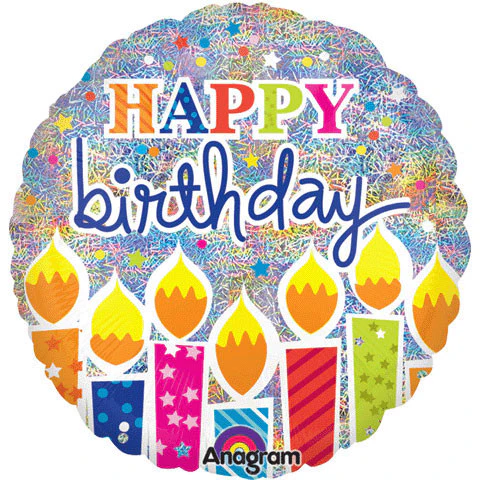 18" Shimmer Birthday Candles Holographic