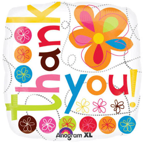 18" Thank You Colorful Flowers
