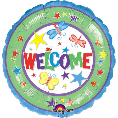18" Welcome Stars & Butterflies