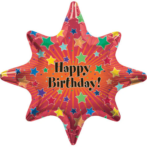 24" Birthday Burst Helium Shape