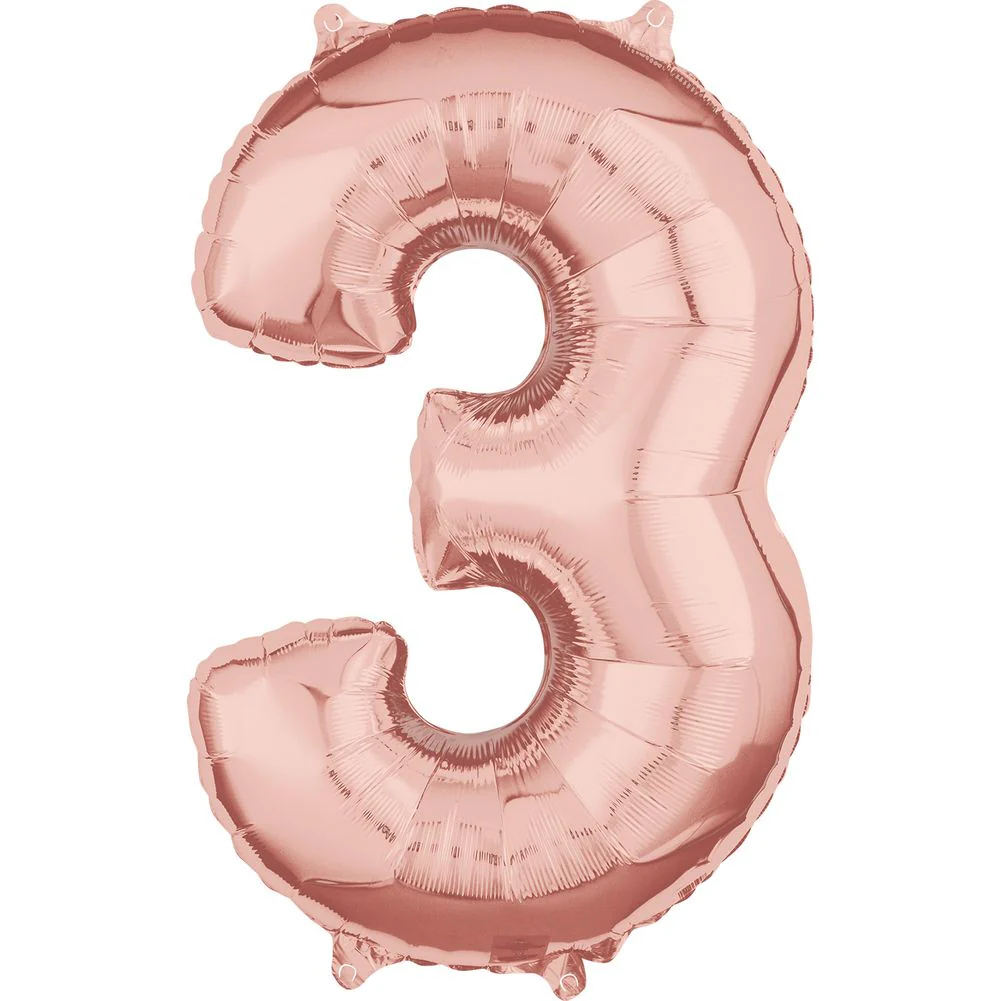 26" NUMBER 3 ROSE GOLD