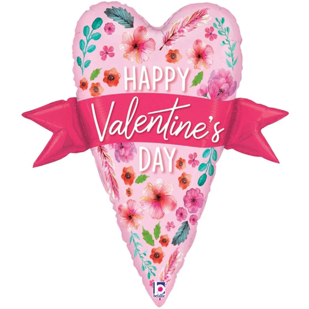 29" Watercolor Valentine Banner Foil Balloon (1ct)