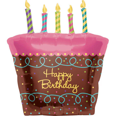 31" Birthday Cake With Candles Shape