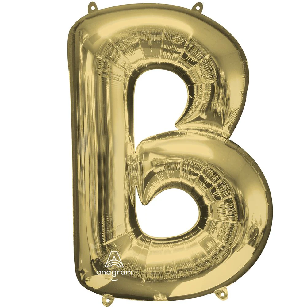 34" Letter B White Gold Foil Balloon (1ct)