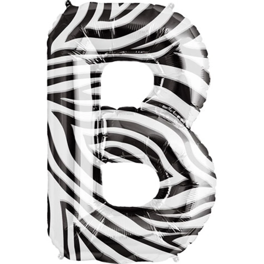 34" Letter B Zebra