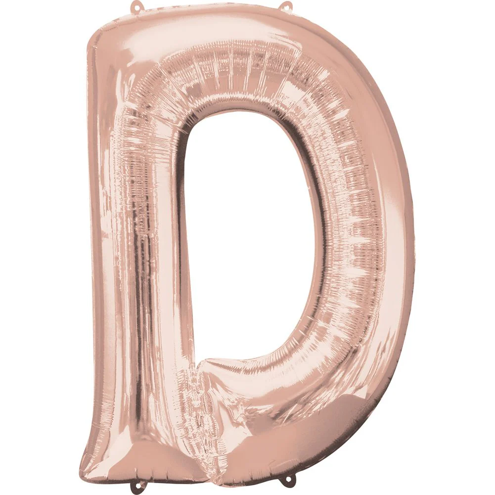 34" LETTER D ROSE GOLD
