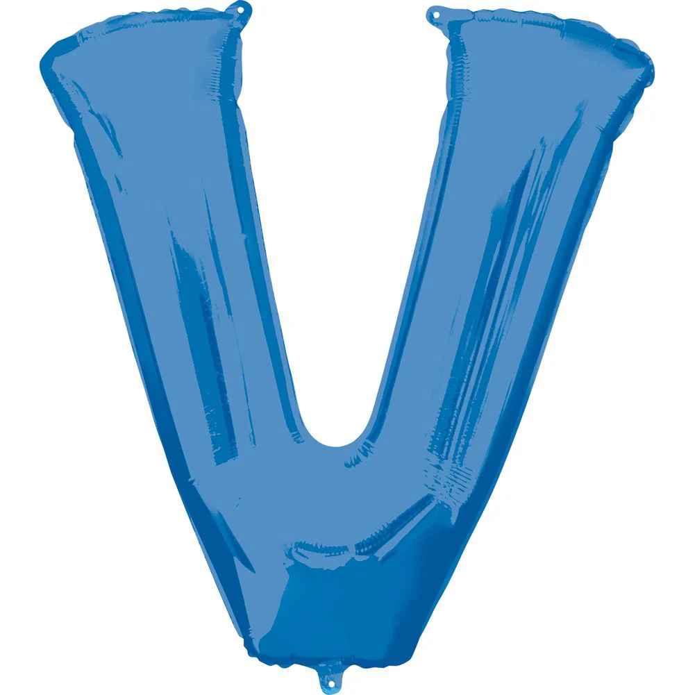 34" LETTER V BLUE