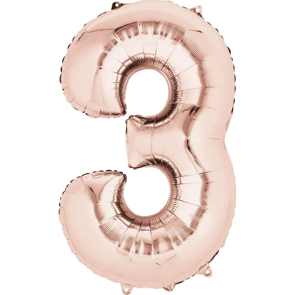 34" NUMBER 3 ROSE GOLD