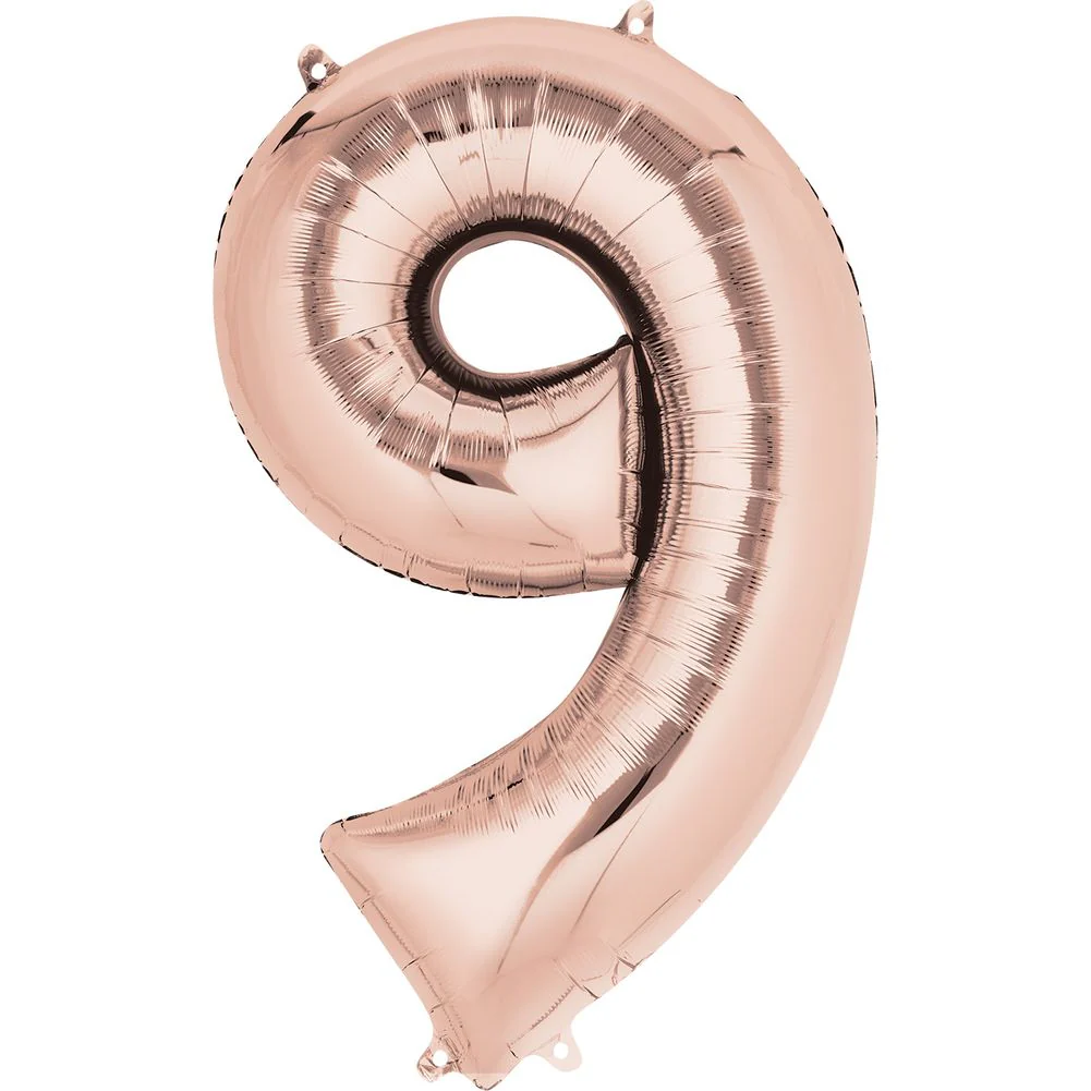 34" NUMBER 9 ROSE GOLD