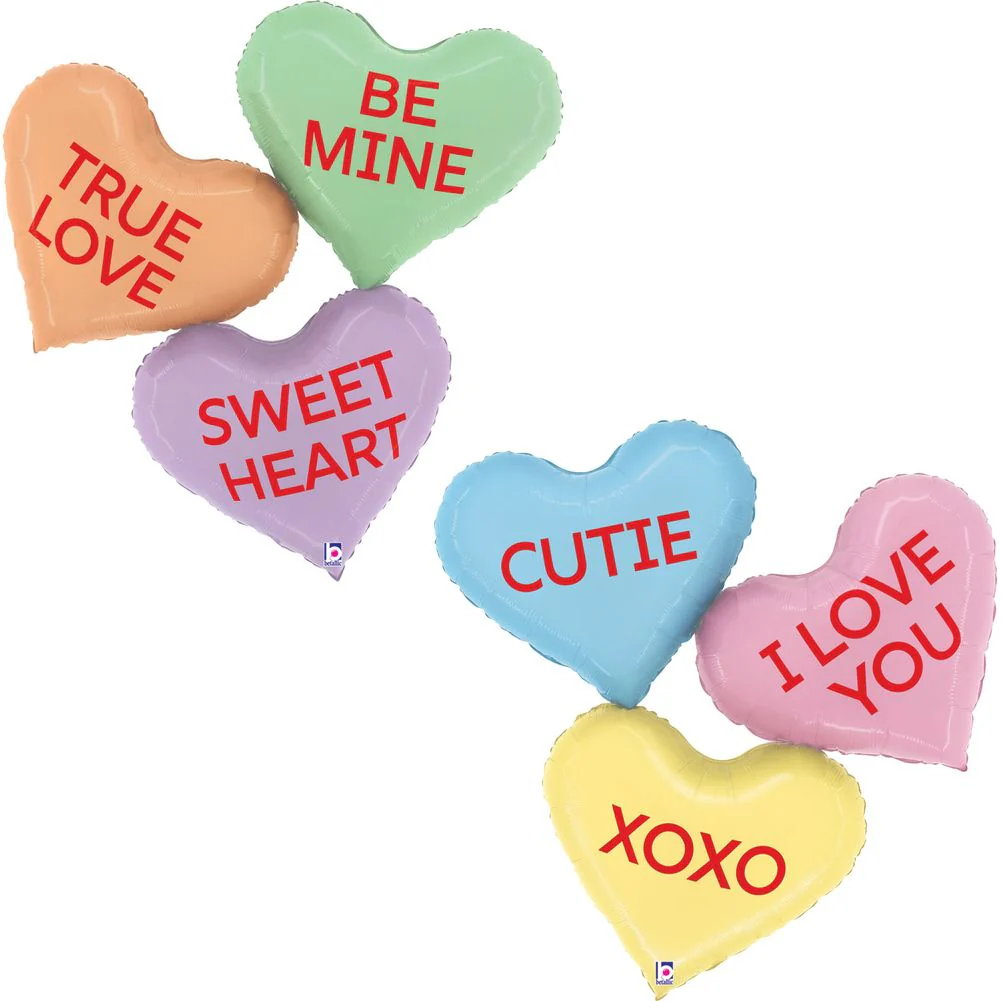 37" Conversation Heart Messages Foil Balloon (1ct)