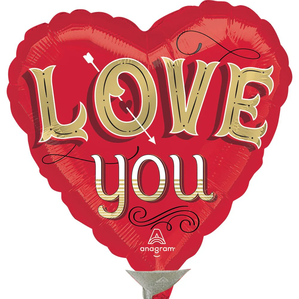 4" Just My Type Love You Micro Foil Balloon (1ct)
