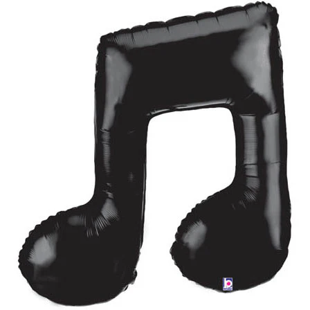 40" Music Note Double Black Helium Shape