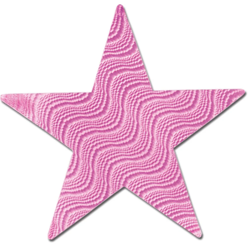 5" Embossed Pink Foil Star