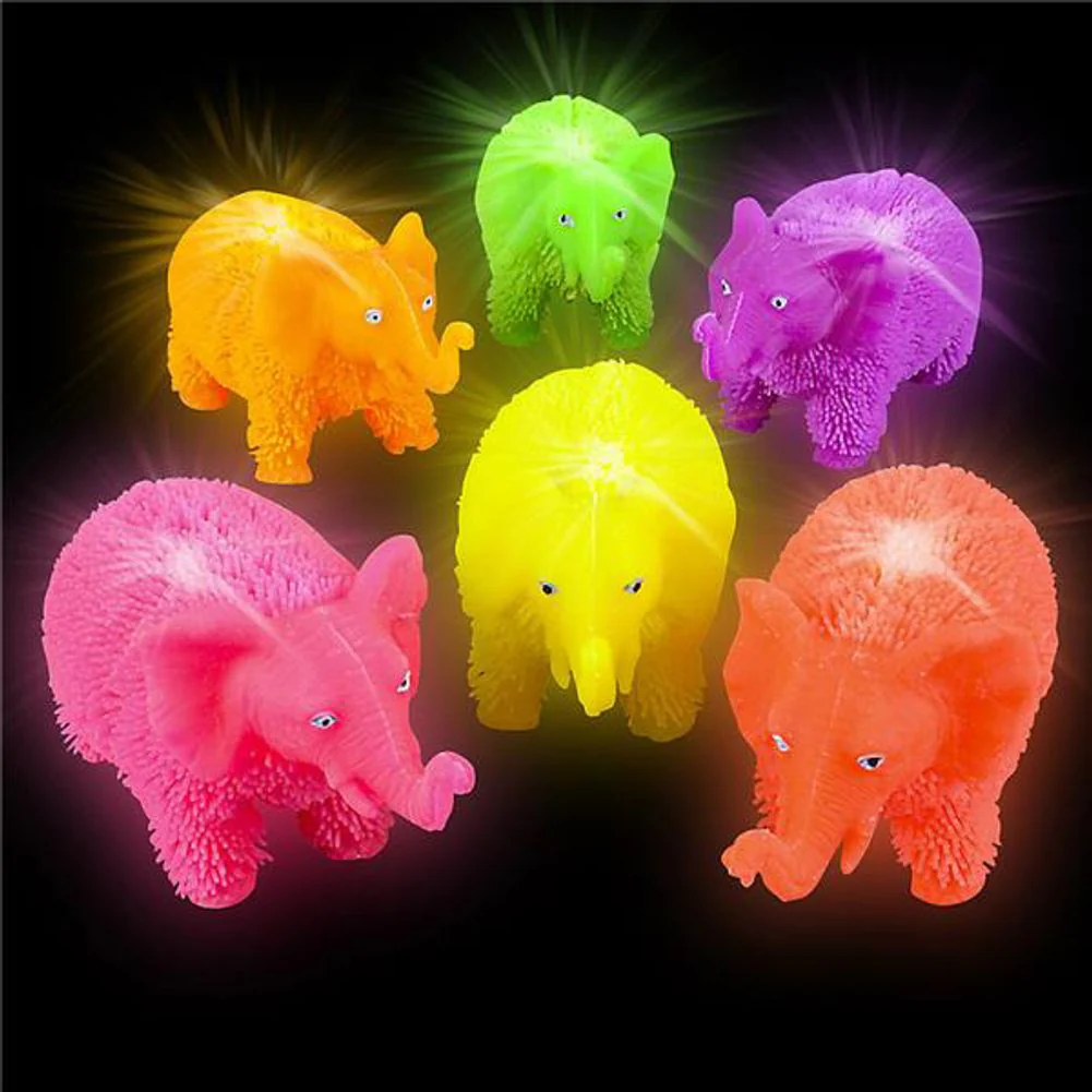 5" Light-up Puffer Elephant (12ct)