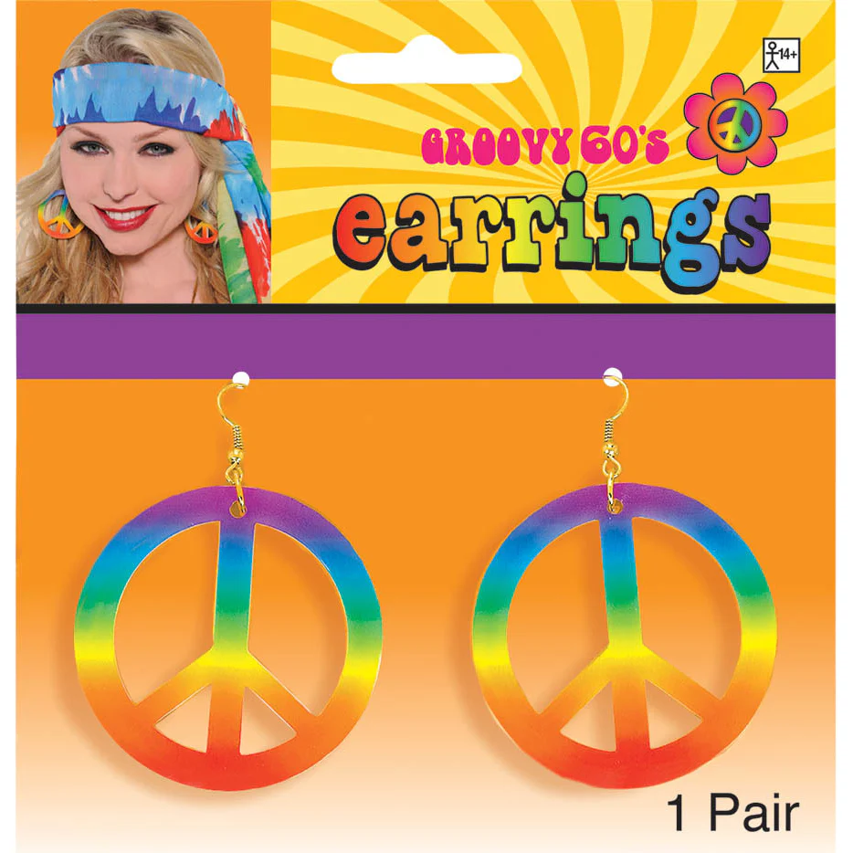 * Tie Dye Peace Earrings (1ct)