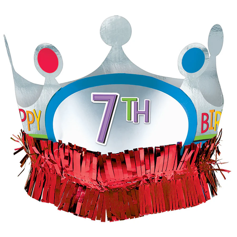 Add Any Age Rainbow Fringed Crown