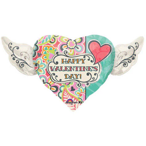 Artistic Fashion Valentine Heart Wings Super Shape