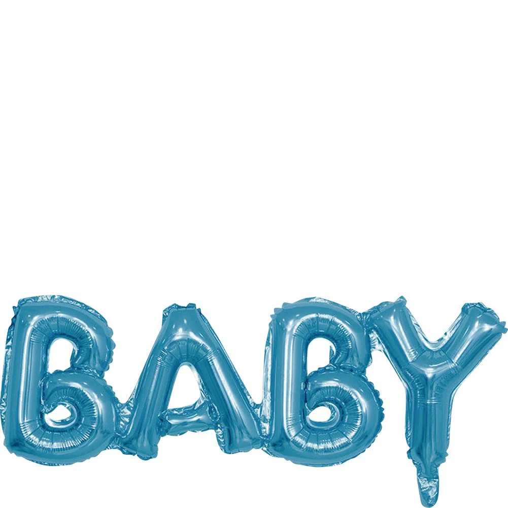 Block Phrase “Baby” Blue Foil Balloon (1ct)