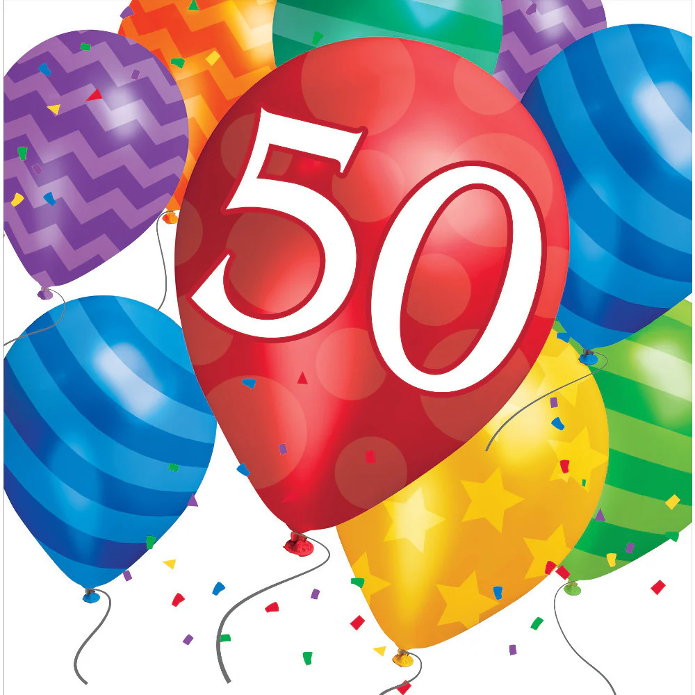 Balloon Blast 50th Birthday Luncheon Napkins (16ct)