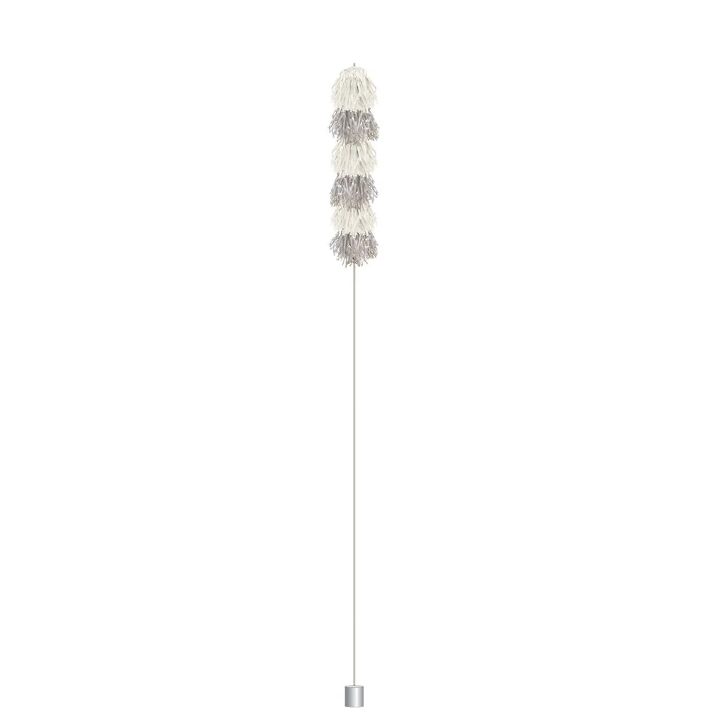 Balloon Tail with Silver & White Tissue Tassels
