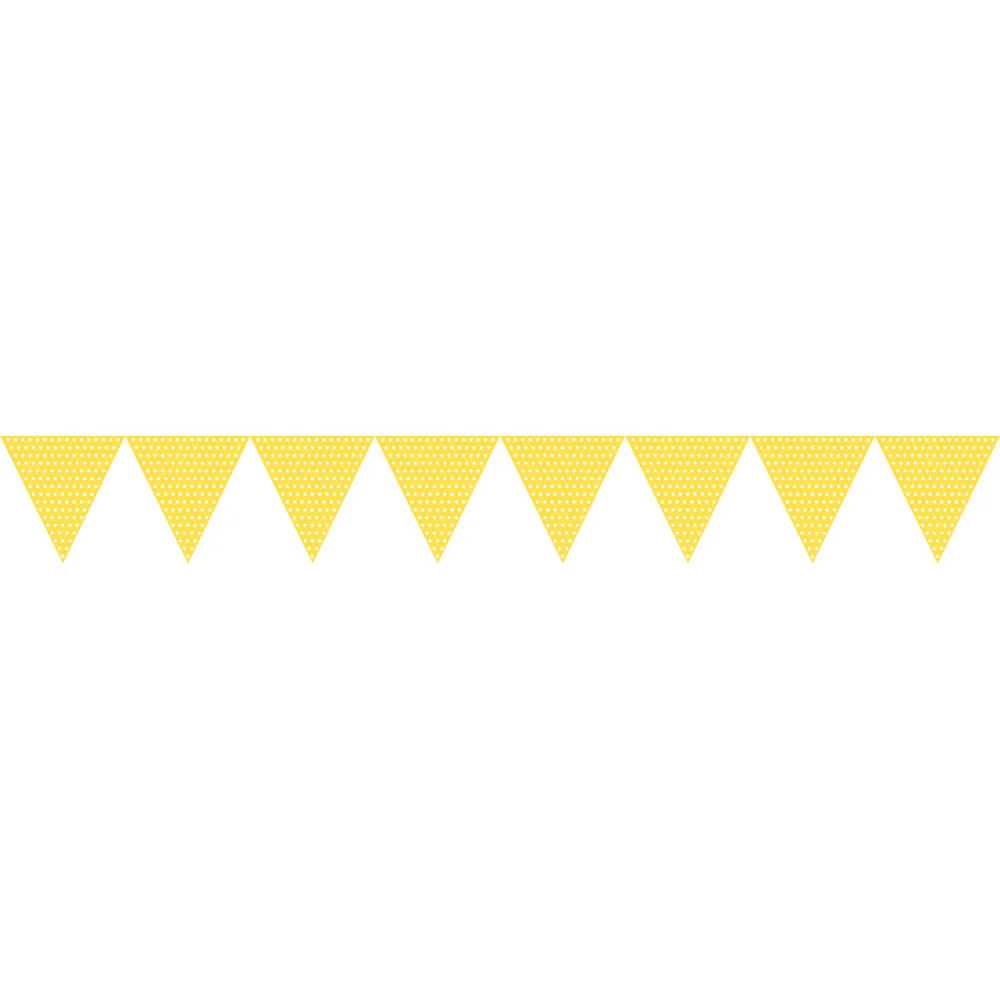 Yellow Polka Dot 9' Pennant Banner