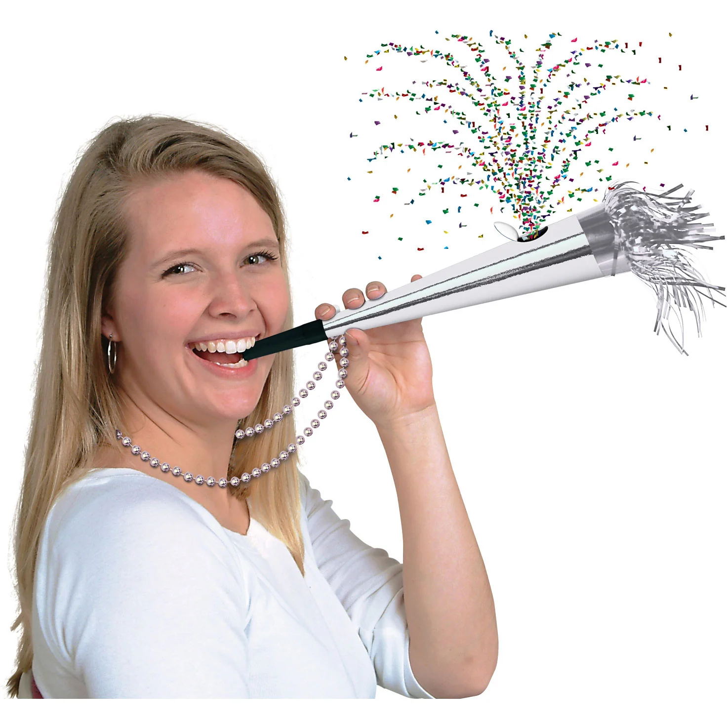 Beads Confetti Horns Silver 12