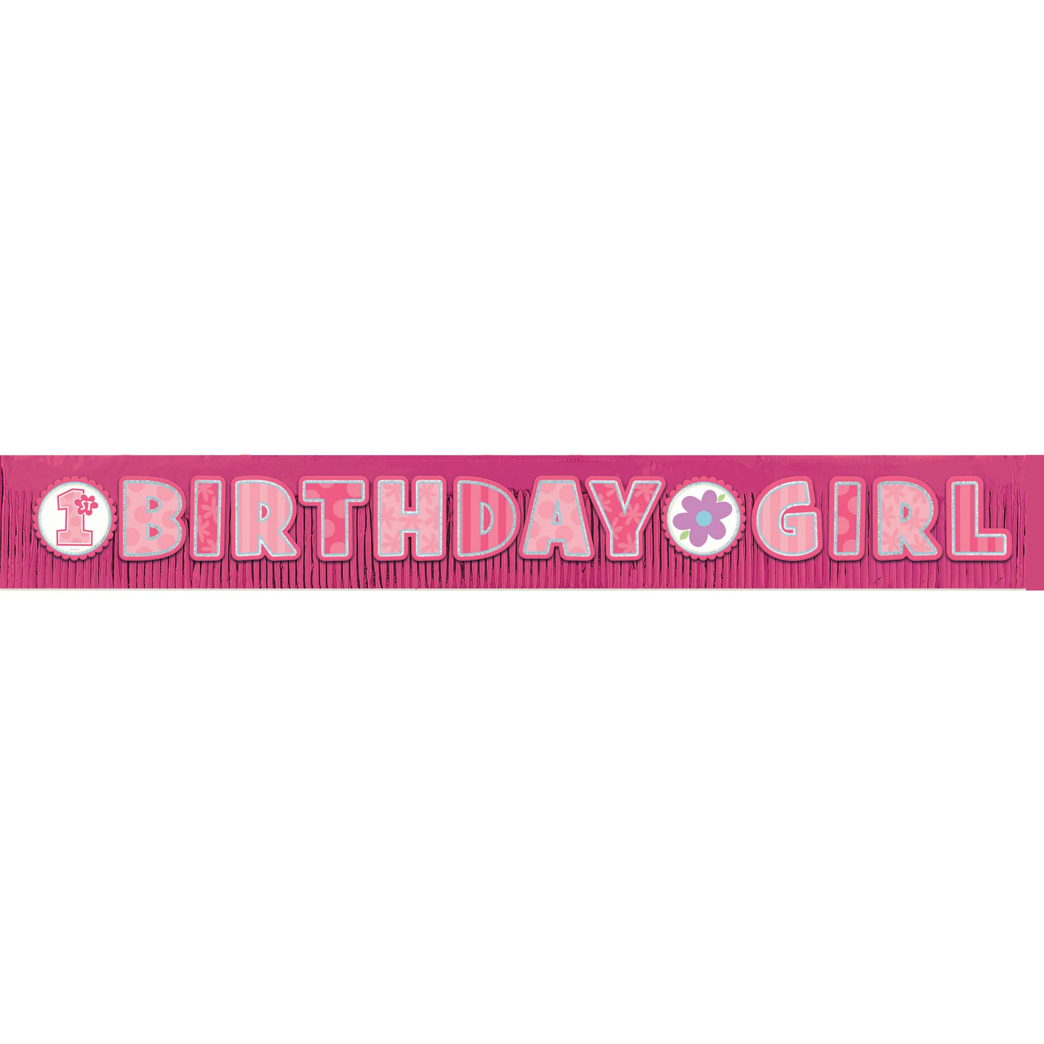 Birthday Girl Giant Glitter Fringe Banner